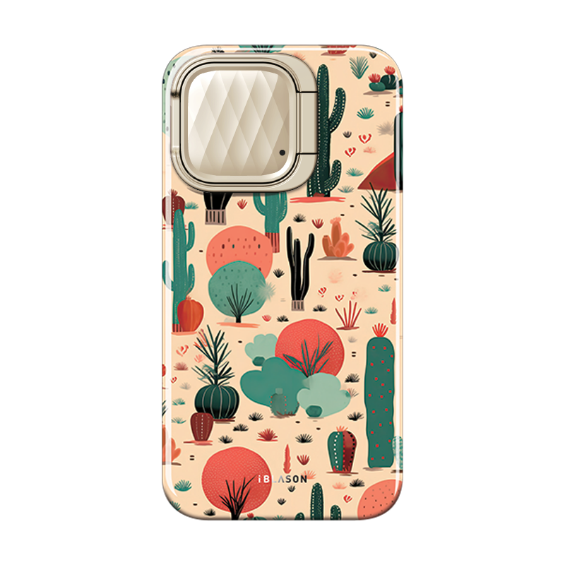 i-Blason Cosmo Mag Flora Case for iPhone 15, iPhone 14 and iPhone 13 (6.1-Inch) - Desert