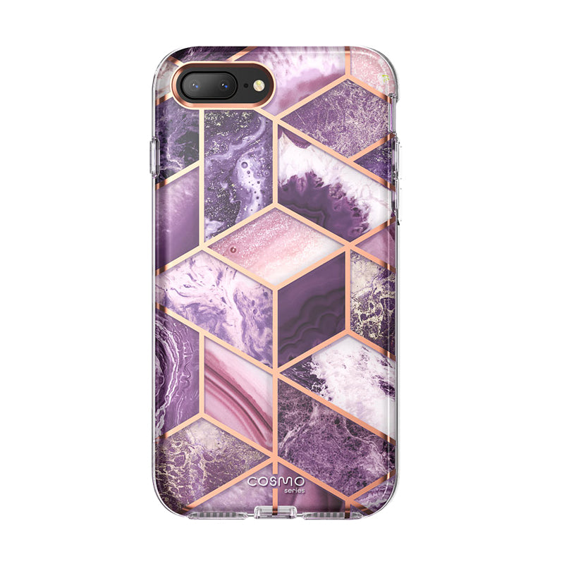 i-Blason Cosmo Case for iPhone 8 Plus and iPhone 7 Plus with Built-in Screen Protector, Marble Purple