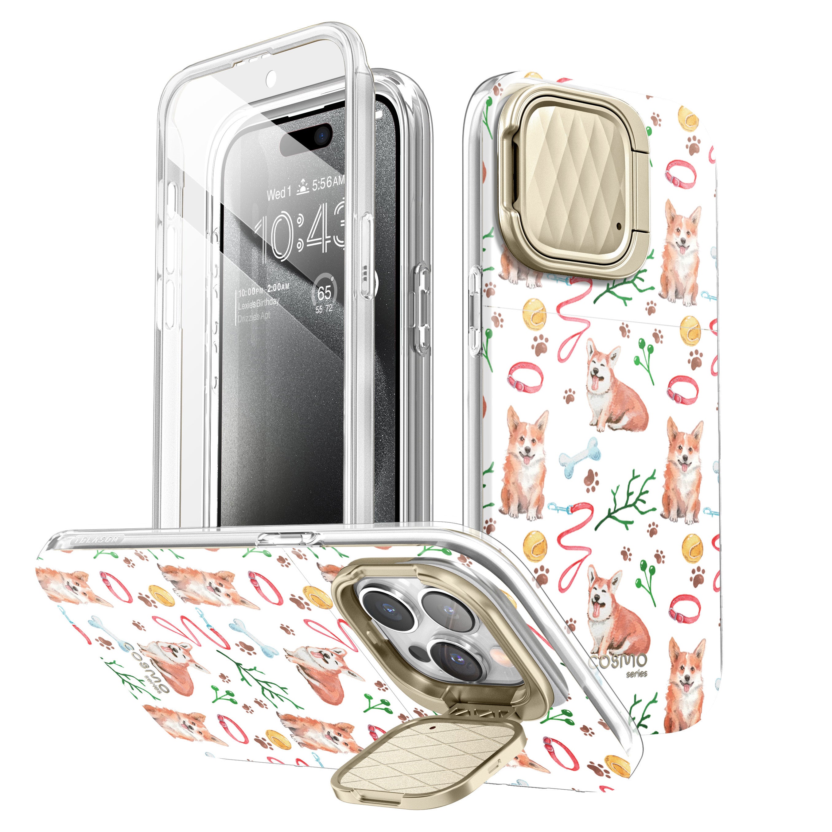 i-Blason Cosmo Mag case with a Corgi print on an iPhone 15 Pro Max. — view 3