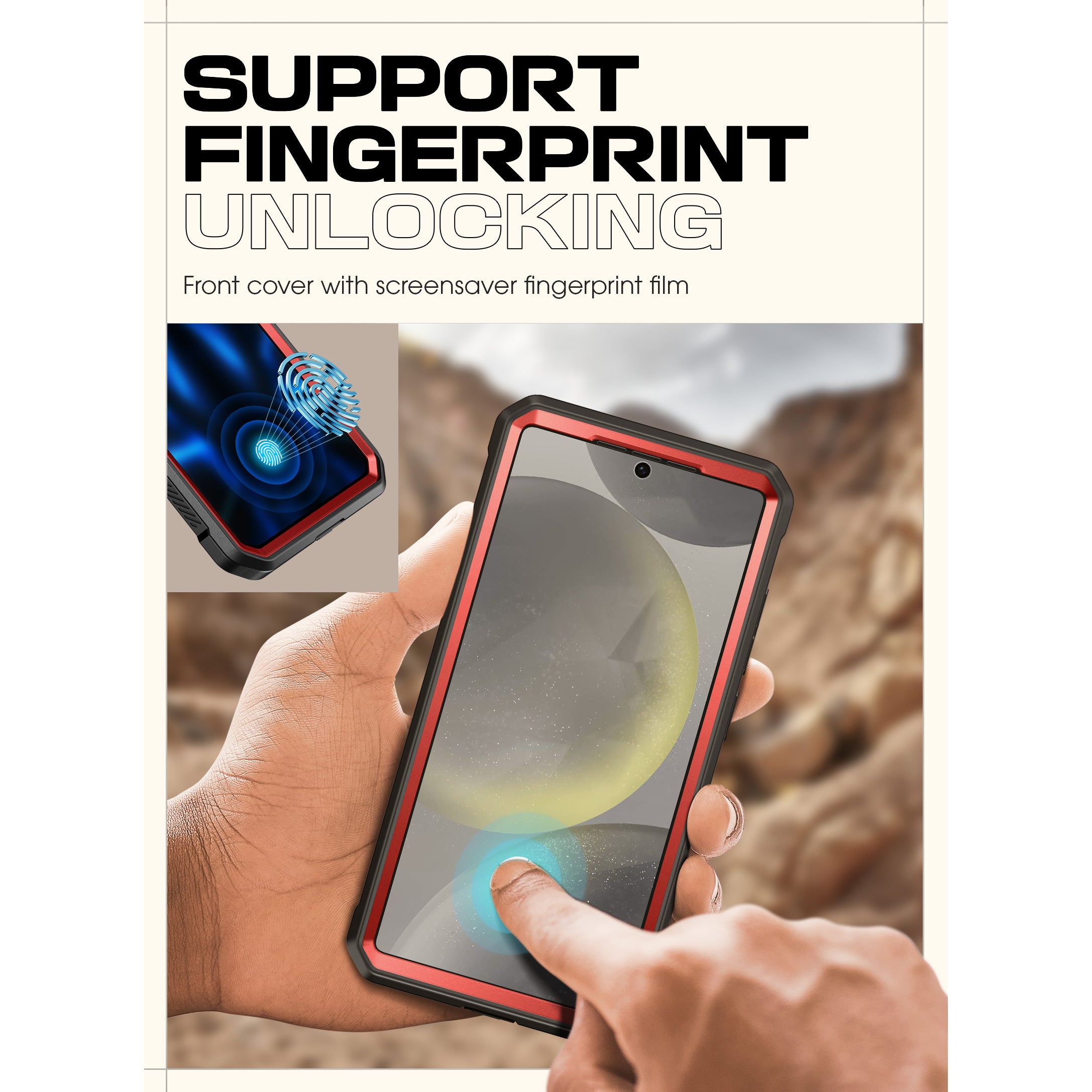 SUPCASE Unicorn Beetle PRO rugged case in Metallic Red on a Samsung Galaxy S25 Plus with kickstand and belt clip holster. — view 6