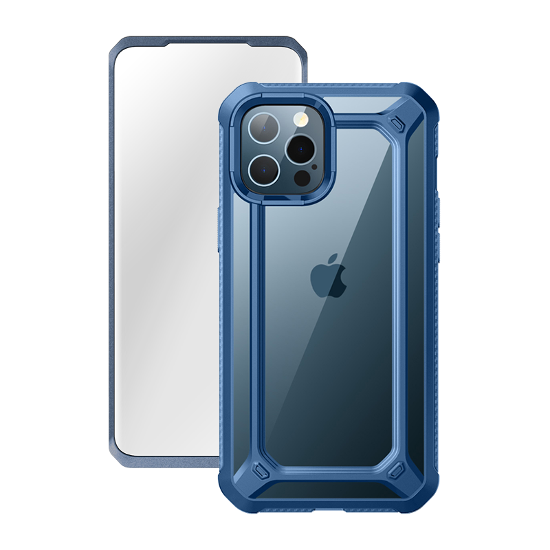 SUPCASE Unicorn Beetle Exo Clear Case with Screen Protector for iPhone 12 Pro Max, Blue