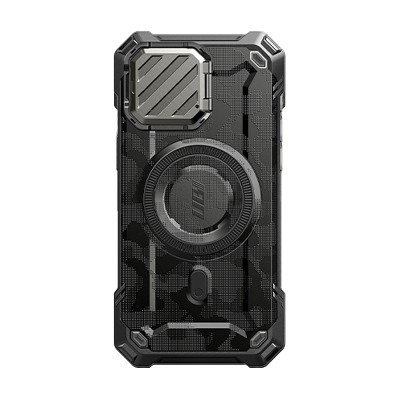SUPCASE Unicorn Beetle MAG XT MagSafe Case with Camera Cover Kickstand for iPhone 15 Pro Max - Black Camo