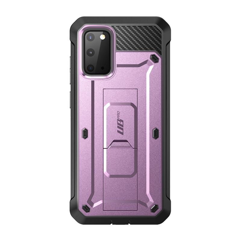 SUPCASE Unicorn Beetle Pro Galaxy S20 Rugged Case with Kickstand and Holster, Metallic Purple