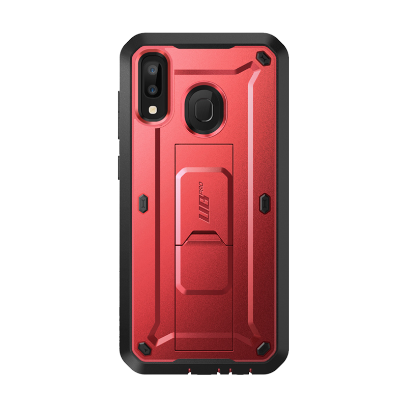 SUPCASE Unicorn Beetle Pro Rugged Holster Case for Samsung Galaxy A20 / A30, Metallic Red