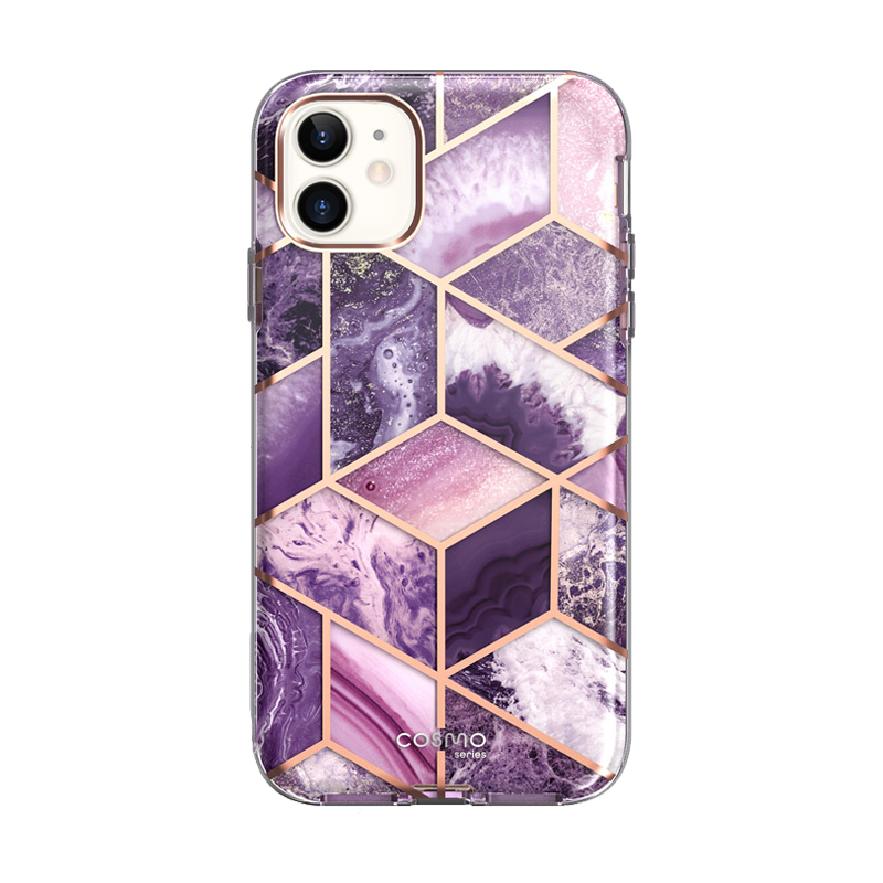 i-Blason Cosmo Case for iPhone 12 mini with Built-In Screen Protector - Marble Purple