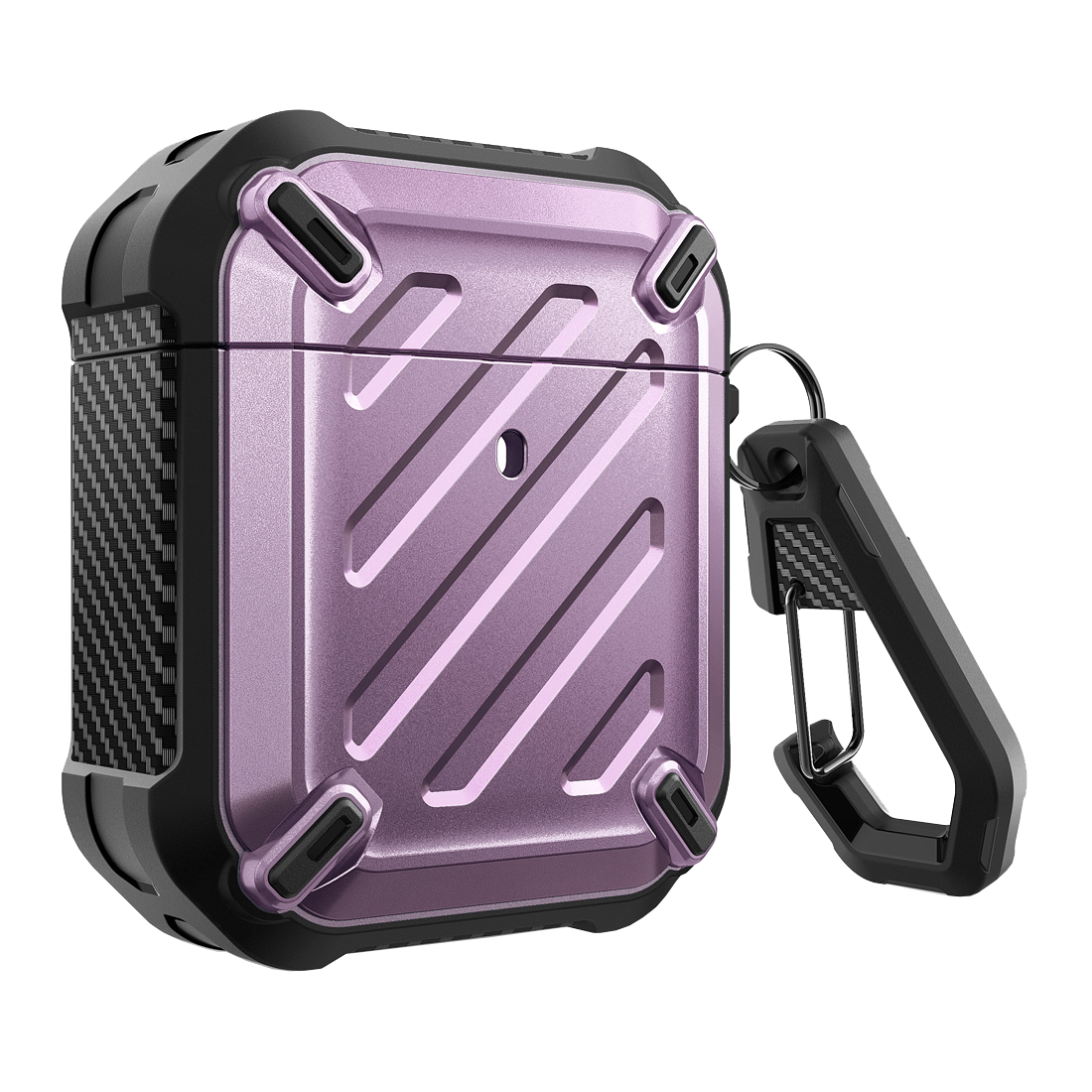 SUPCASE Unicorn Beetle Pro Rugged Case for Apple AirPods 1 & 2 with Carabiner, Purple