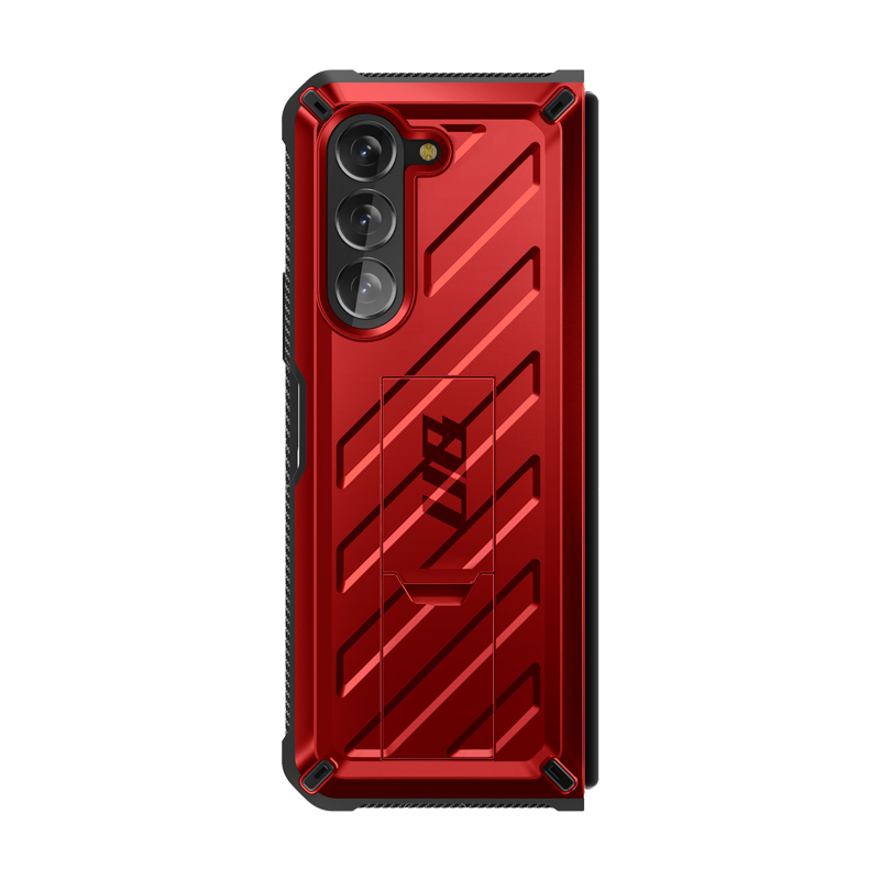 SUPCASE Unicorn Beetle Kickstand Case with Screen Protector for Galaxy Z Fold5 - Metallic Red