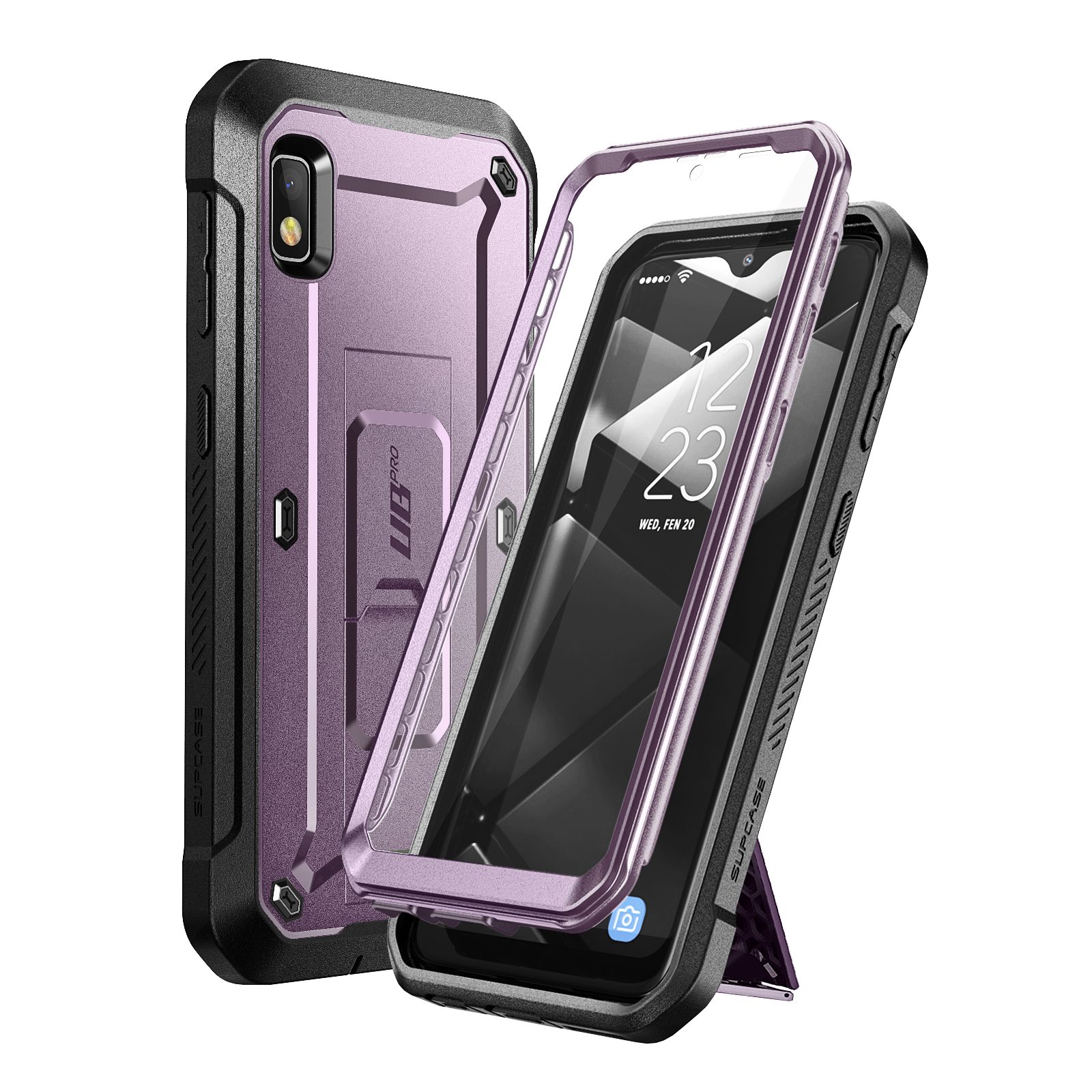 SUPCASE Unicorn Beetle Pro Rugged Holster Case for Samsung Galaxy A10e in Metallic Purple