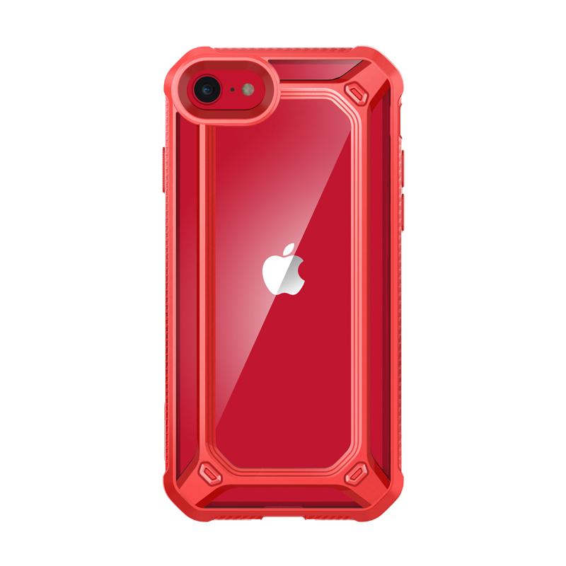 SUPCASE Unicorn Beetle Exo Clear Case for iPhone SE (2020/2022), iPhone 8 and iPhone 7, Red