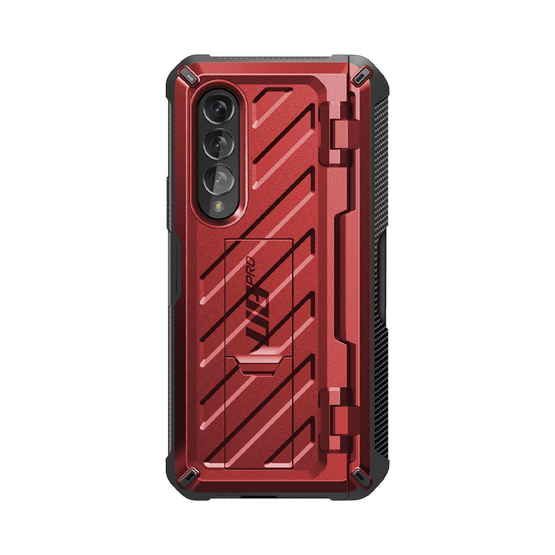 SUPCASE Unicorn Beetle PRO Rugged Case with S-Pen Holder for Galaxy Z Fold3 5G, Metallic Red