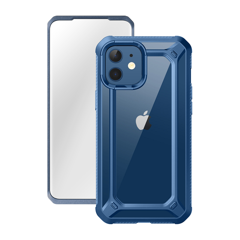 SUPCASE Unicorn Beetle Exo Clear Case with Screen Protector for iPhone 12 mini, Blue