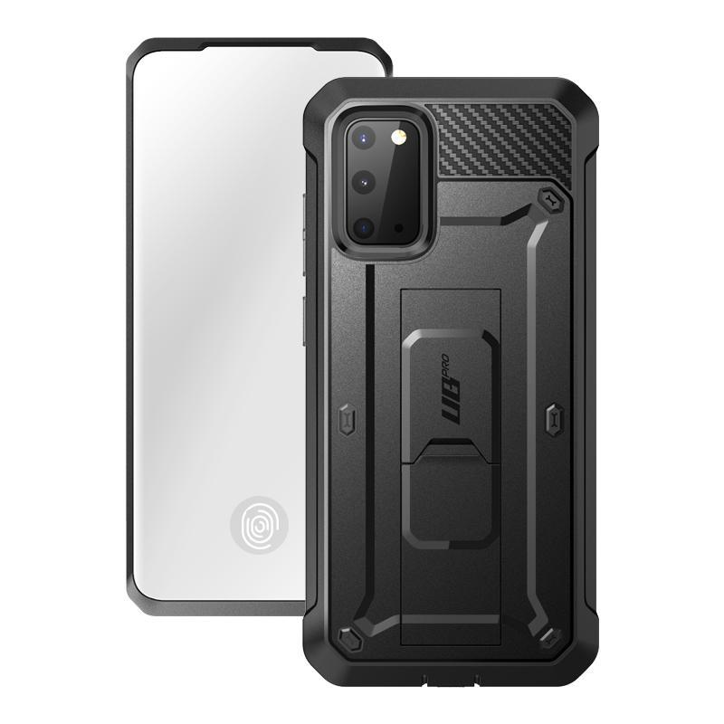 SUPCASE Unicorn Beetle Pro Galaxy S20 Rugged Case with Built-In Screen Protector and Holster, Black
