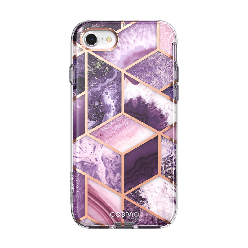 i-Blason Cosmo Case for iPhone 8 and iPhone 7 with Built-In Screen Protector - Marble Purple