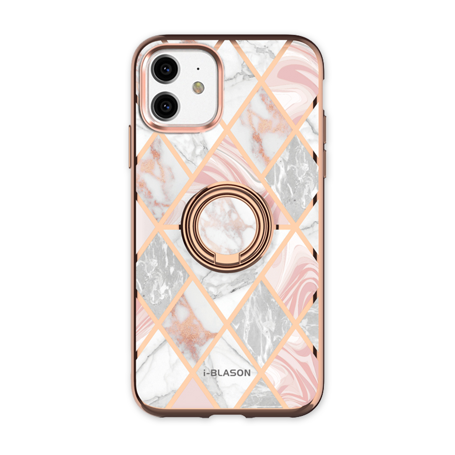 i-Blason Cosmo Snap Case for iPhone 11 (6.1-Inch) with Ring Kickstand, Marble Pink