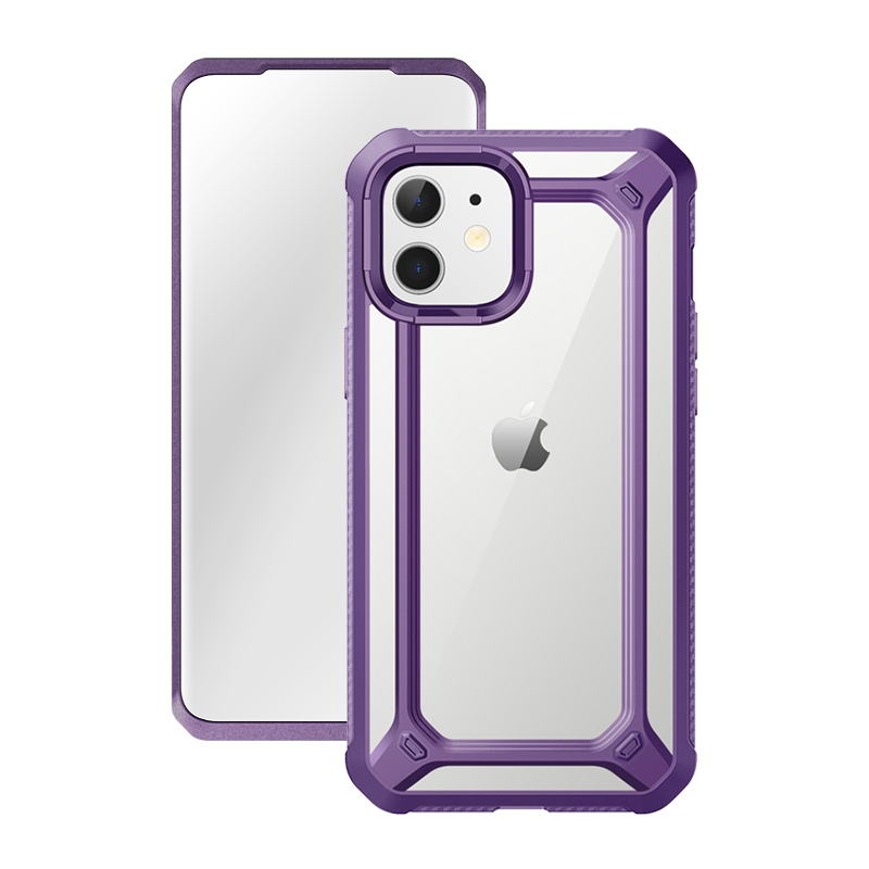 SUPCASE Unicorn Beetle Exo Clear Case with Screen Protector for iPhone 12 mini, Purple