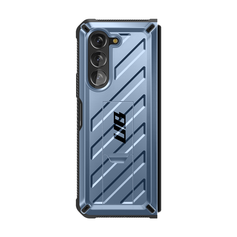 SUPCASE Unicorn Beetle Kickstand Case with Screen Protector for Samsung Galaxy Z Fold5, Metallic Blue
