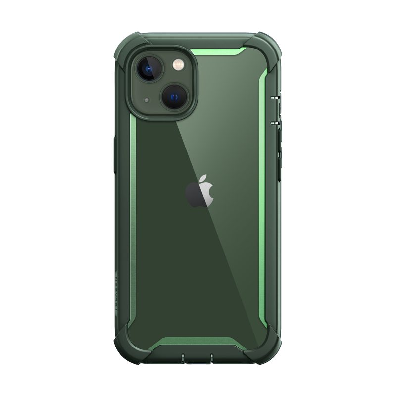 i-Blason Ares Rugged Case for iPhone 13 and iPhone 14 (6.1-Inch) with Built-In Screen Protector, Green