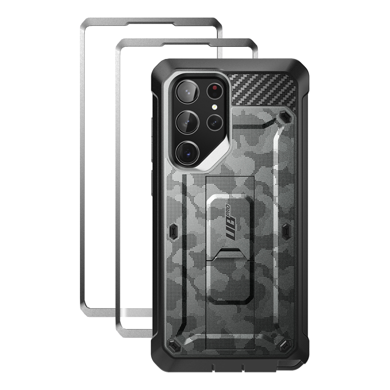 SUPCASE Unicorn Beetle PRO Rugged Case with Screen Protector for Galaxy S23 Ultra - Gray Camo