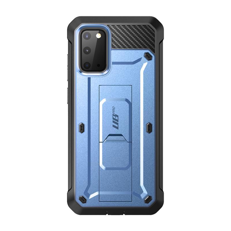 SUPCASE Unicorn Beetle Pro Galaxy S20 Rugged Case with Kickstand and Holster, Metallic Blue