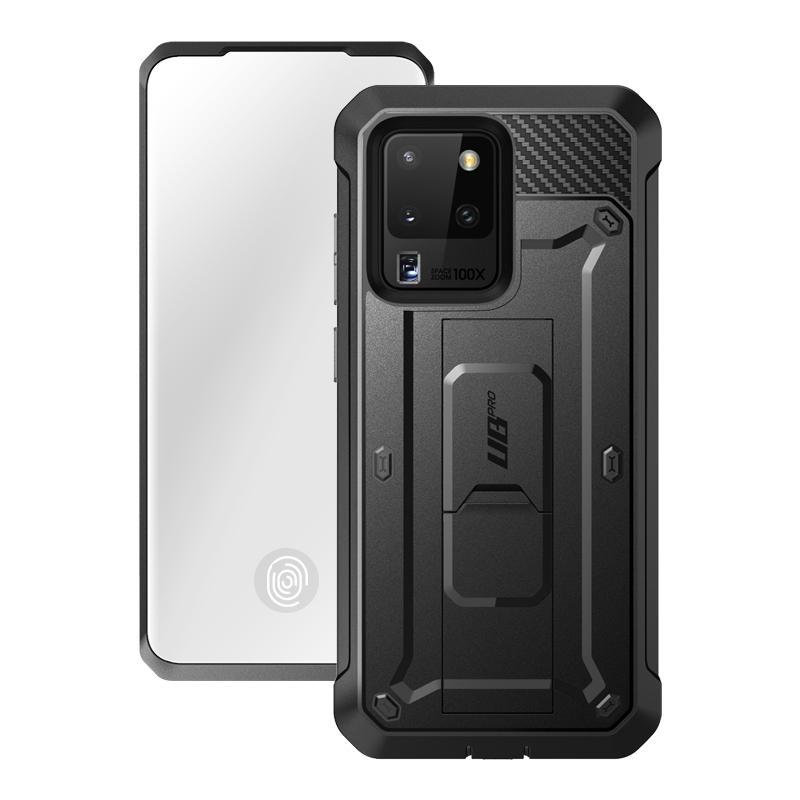 SUPCASE Unicorn Beetle Pro Galaxy S20 Ultra Rugged Case with Built-In Screen Protector and Holster, Black