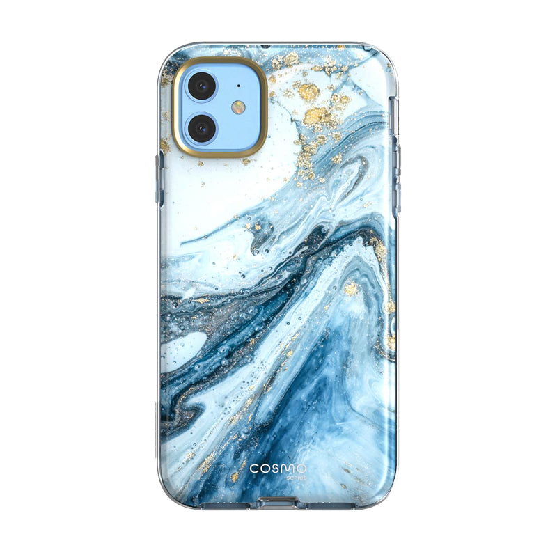 i-Blason Cosmo Case for iPhone 11 with Built-in Screen Protector - Marble Blue