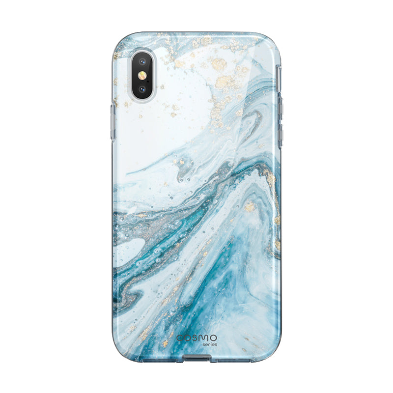 i-Blason Cosmo Classic Case for iPhone Xs Max with Built-In Screen Protector - Marble Blue