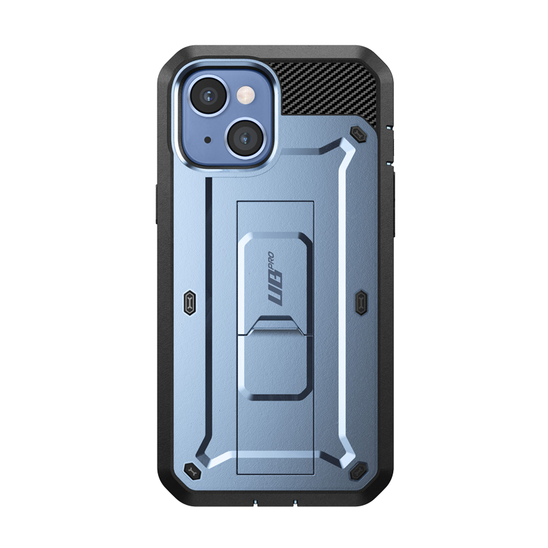 SUPCASE Unicorn Beetle PRO Rugged Case for iPhone 14 Plus with Kickstand and Holster, Metallic Blue