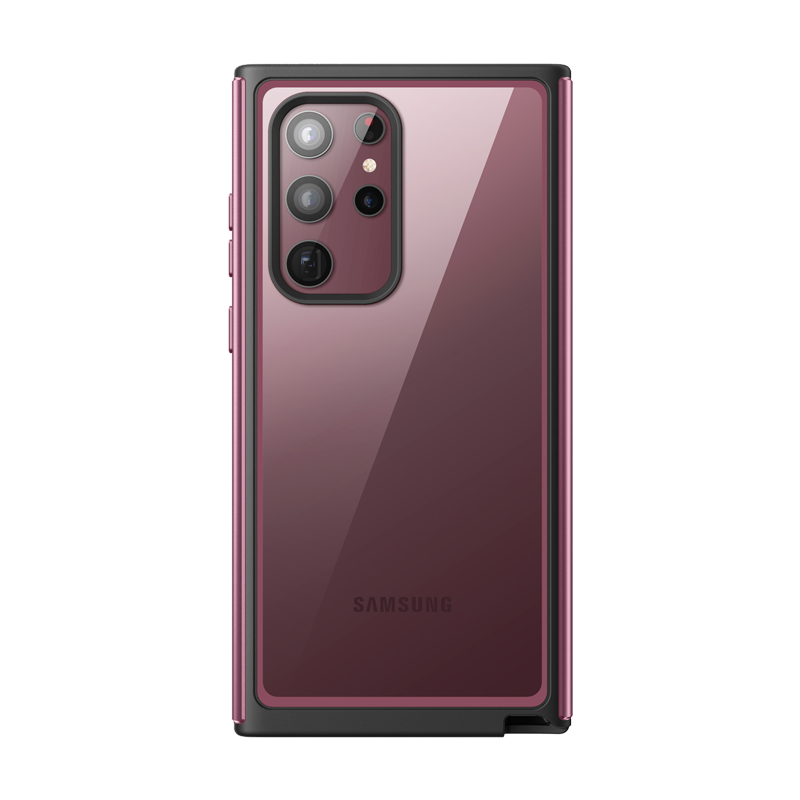 SUPCASE Unicorn Beetle Edge XT Galaxy S22 Ultra Bumper Case with Built-In Screen Protector, Burgundy