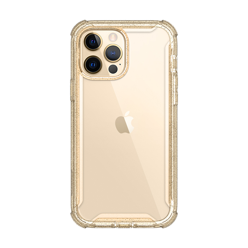 i-Blason Ares iPhone 13 Pro Max Case with Built-In Screen Protector, Gold Glitter