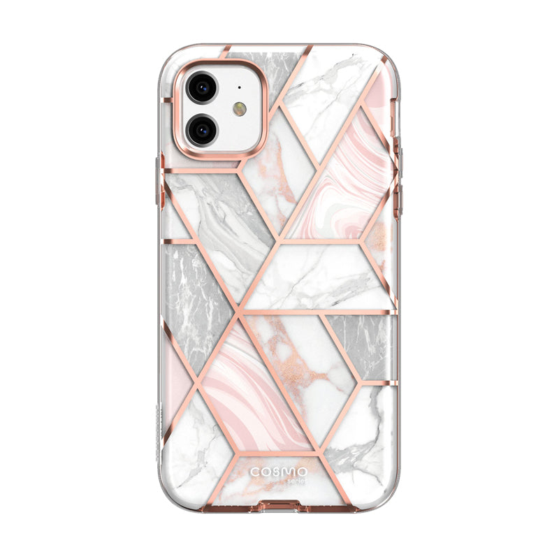 i-Blason Cosmo Case for iPhone 11 (6.1-Inch) with Built-In Screen Protector, Marble Pink