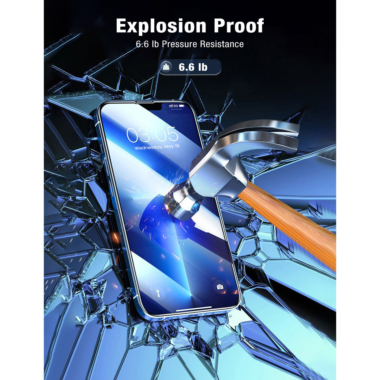 SUPCASE clear 2.5D tempered glass screen protectors and camera lens protectors for iPhone 13 Pro Max. — view 5