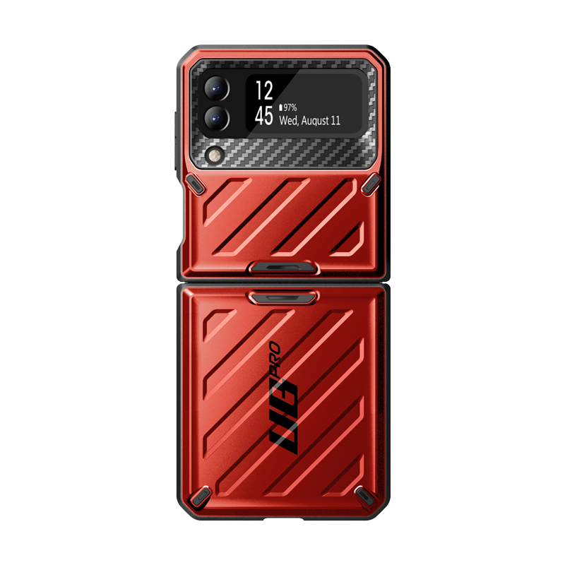 SUPCASE Unicorn Beetle Pro Rugged Case with Belt Clip for Samsung Galaxy Z Flip4 in Metallic Red