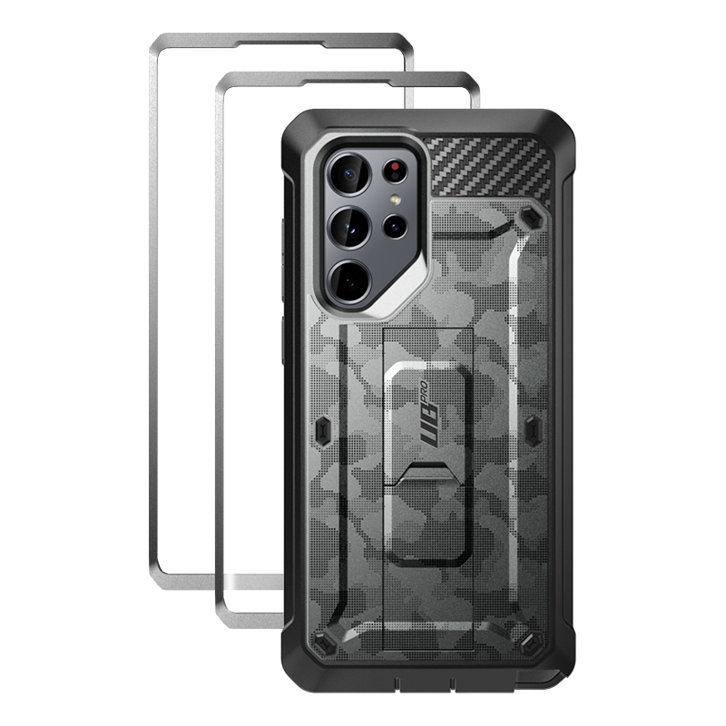 SUPCASE Unicorn Beetle Pro Screen Protector Case for Samsung Galaxy S22 Ultra - Gray Camo