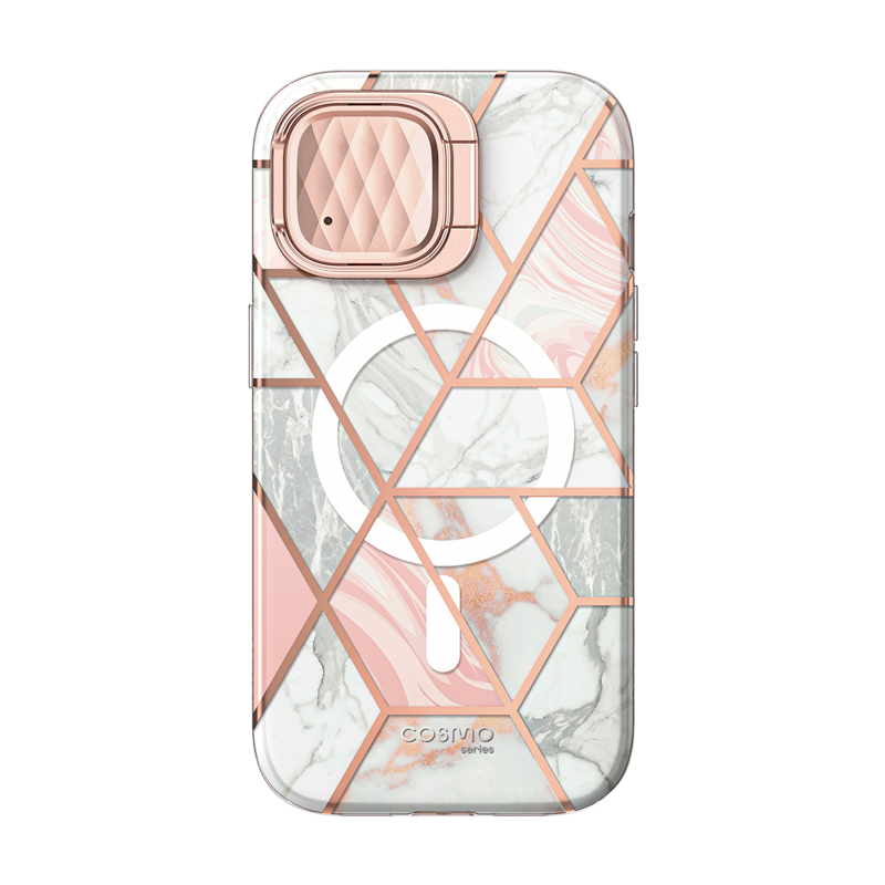 i-Blason Cosmo Mag MagSafe Case for iPhone 15, 14 and 13 - Marble Pink