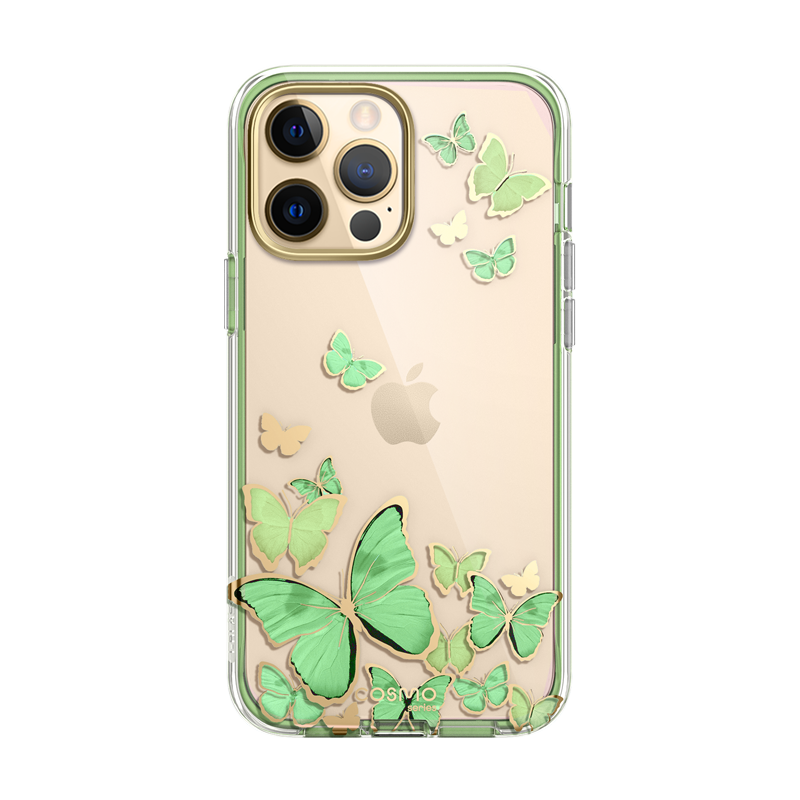 i-Blason Cosmo Case for iPhone 14 Pro (6.1-inch) with Built-In Screen Protector, GreenFly