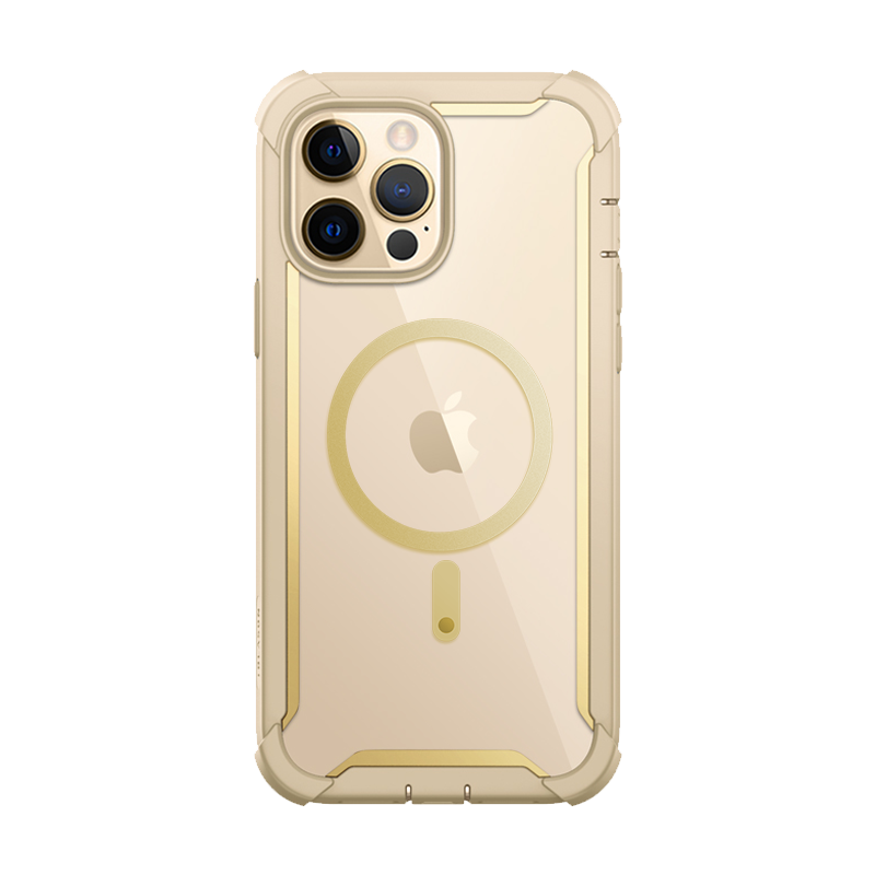 i-Blason Ares Mag Case for iPhone 14 Pro Max (6.7-Inch) with MagSafe and Screen Protector, Gold
