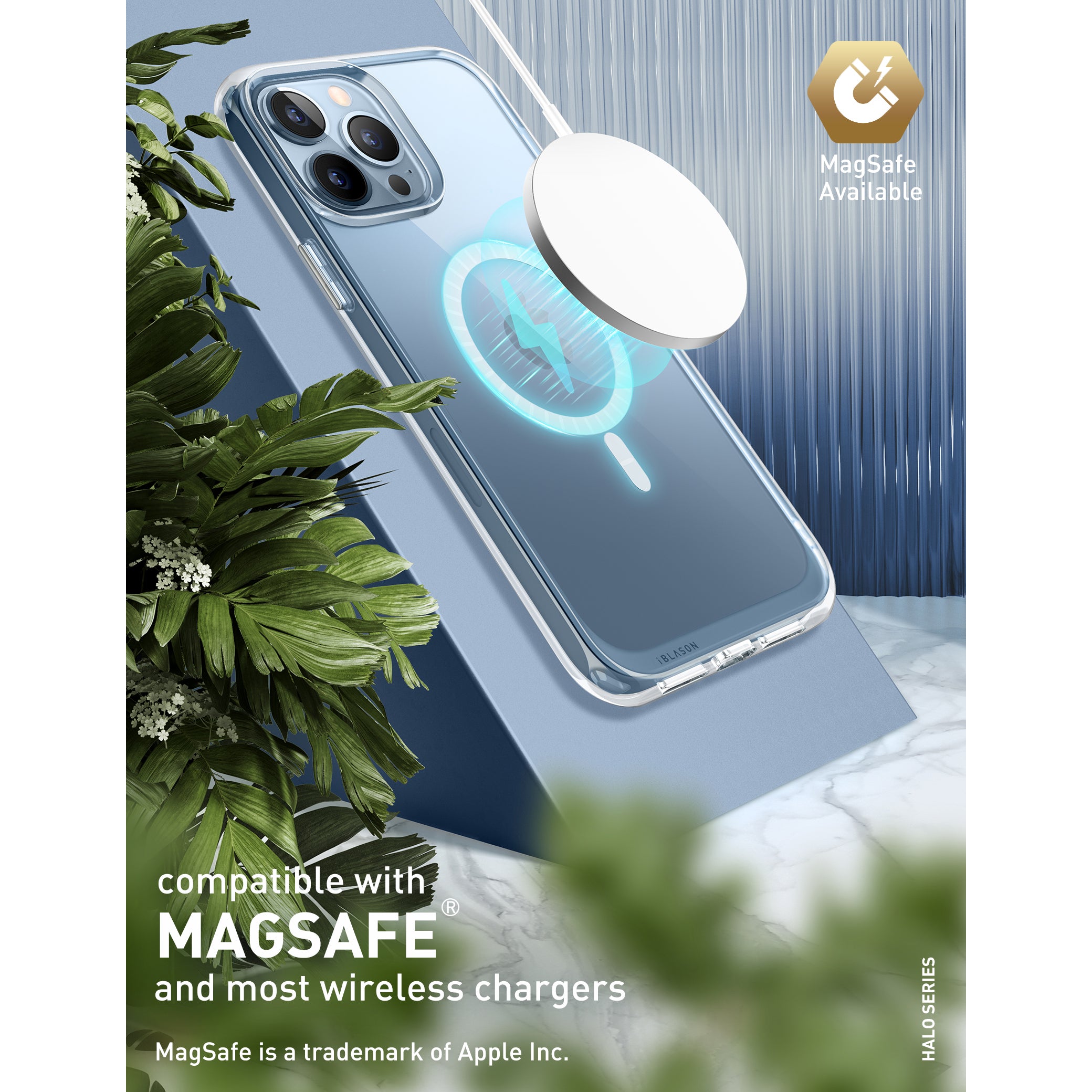 i-Blason Halo Mag case in Magnolia White floral design with TPU bumpers for iPhone 13 Pro Max. — view 6