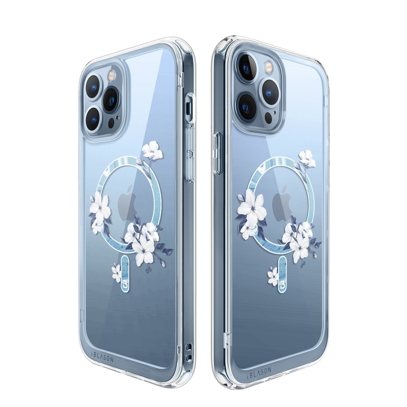 i-Blason Halo Mag case in Magnolia White floral design with TPU bumpers for iPhone 13 Pro Max. — view 9