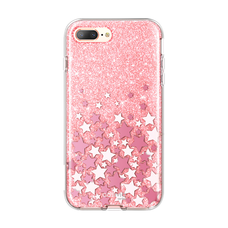 i-Blason Cosmo Classic Case for iPhone 8 Plus / 7 Plus with Built-in Screen Protector, Glitter Pink