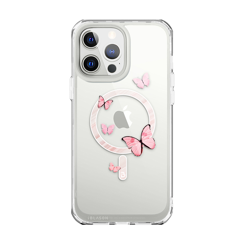 i-Blason Halo Mag MagSafe Compatible Case for iPhone 13 Pro (2021, 6.1-Inch) - Butterfly Pink