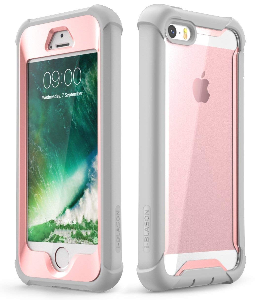 i-Blason Ares Full-Body Protective Case for iPhone SE (2016) with Built-In Screen Protector - Pink
