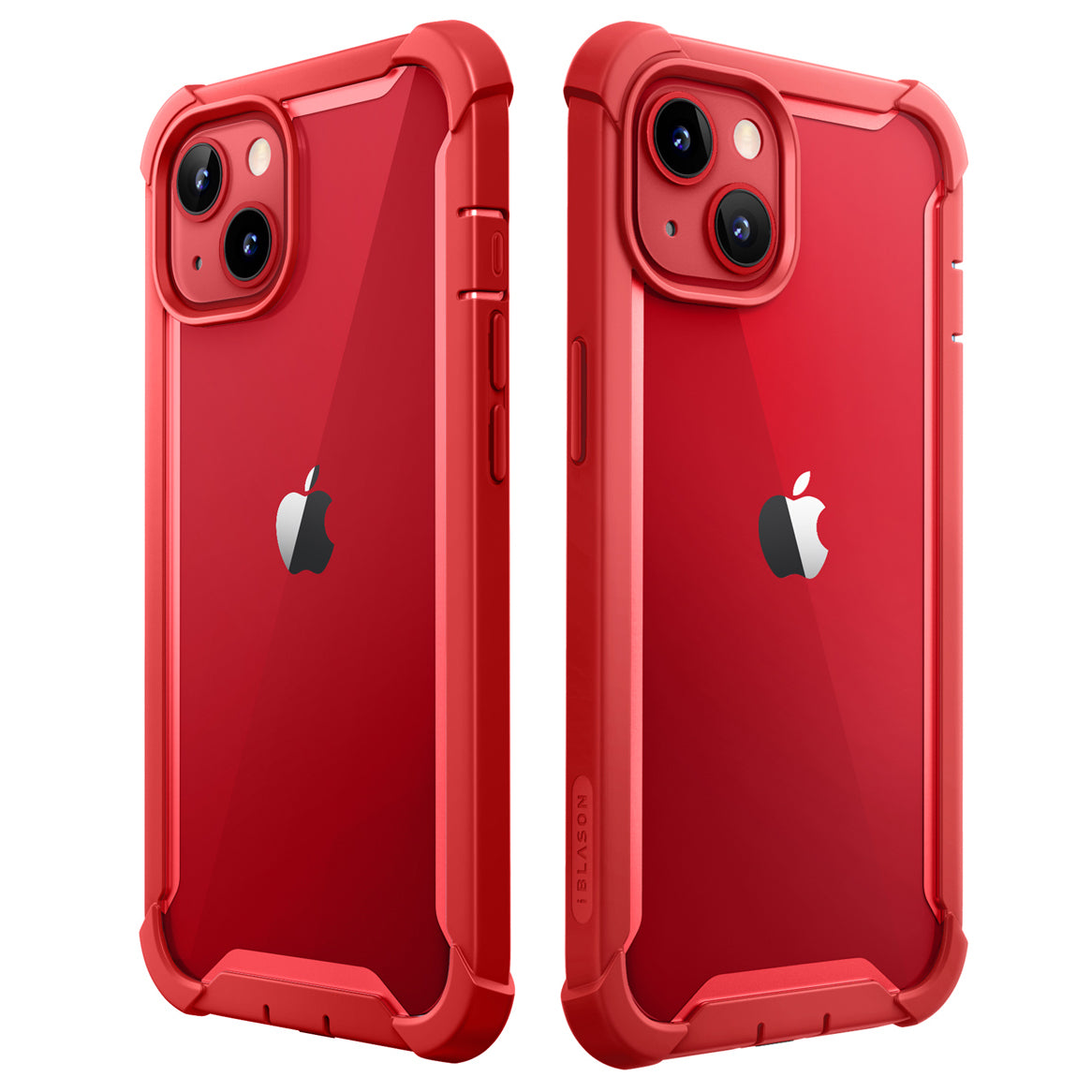 Red i-Blason Ares rugged case with built-in screen protector on an iPhone 14. — view 9