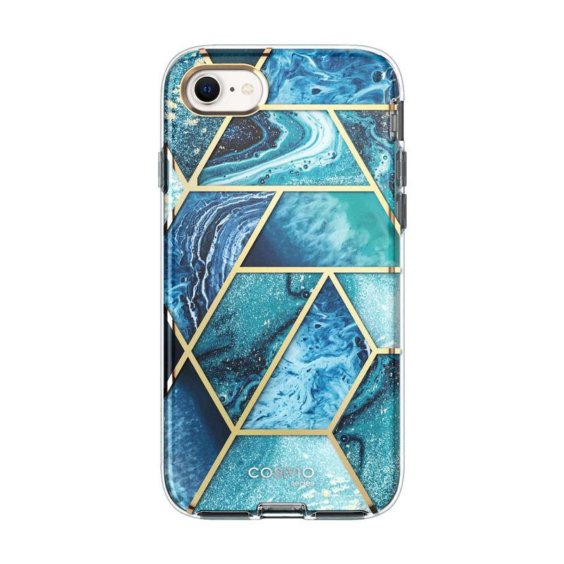 i-Blason Cosmo Case for iPhone SE (2022) with Built-In Screen Protector - Ocean Blue