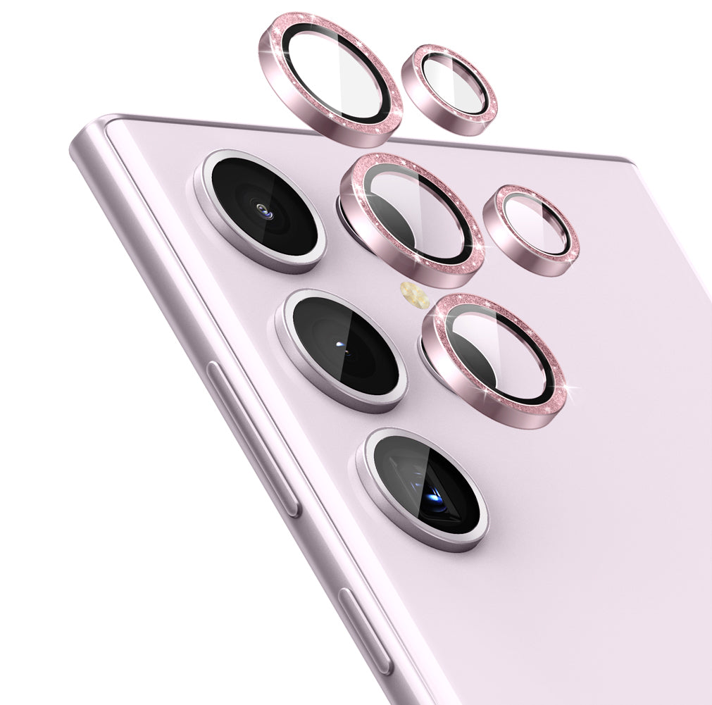 SUPCASE Tempered Glass Camera Lens Protector for Samsung Galaxy S23 Ultra, Glimmer Pink