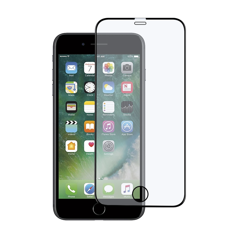 SUPCASE 3D Tempered Glass Screen Protector for iPhone 7 and iPhone 8 - Black, 9H Hardness
