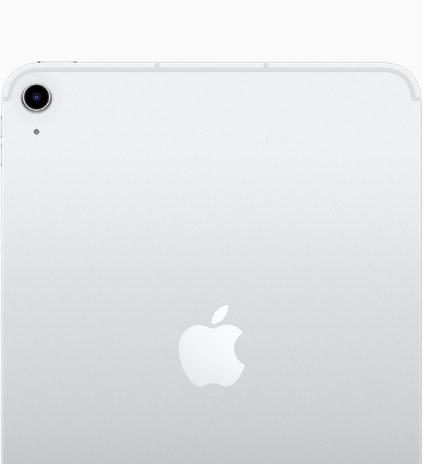 Apple iPad (A16) Wi-Fi + Cellular in Silver with an 11-inch Liquid Retina display, shown front and back. — view 2