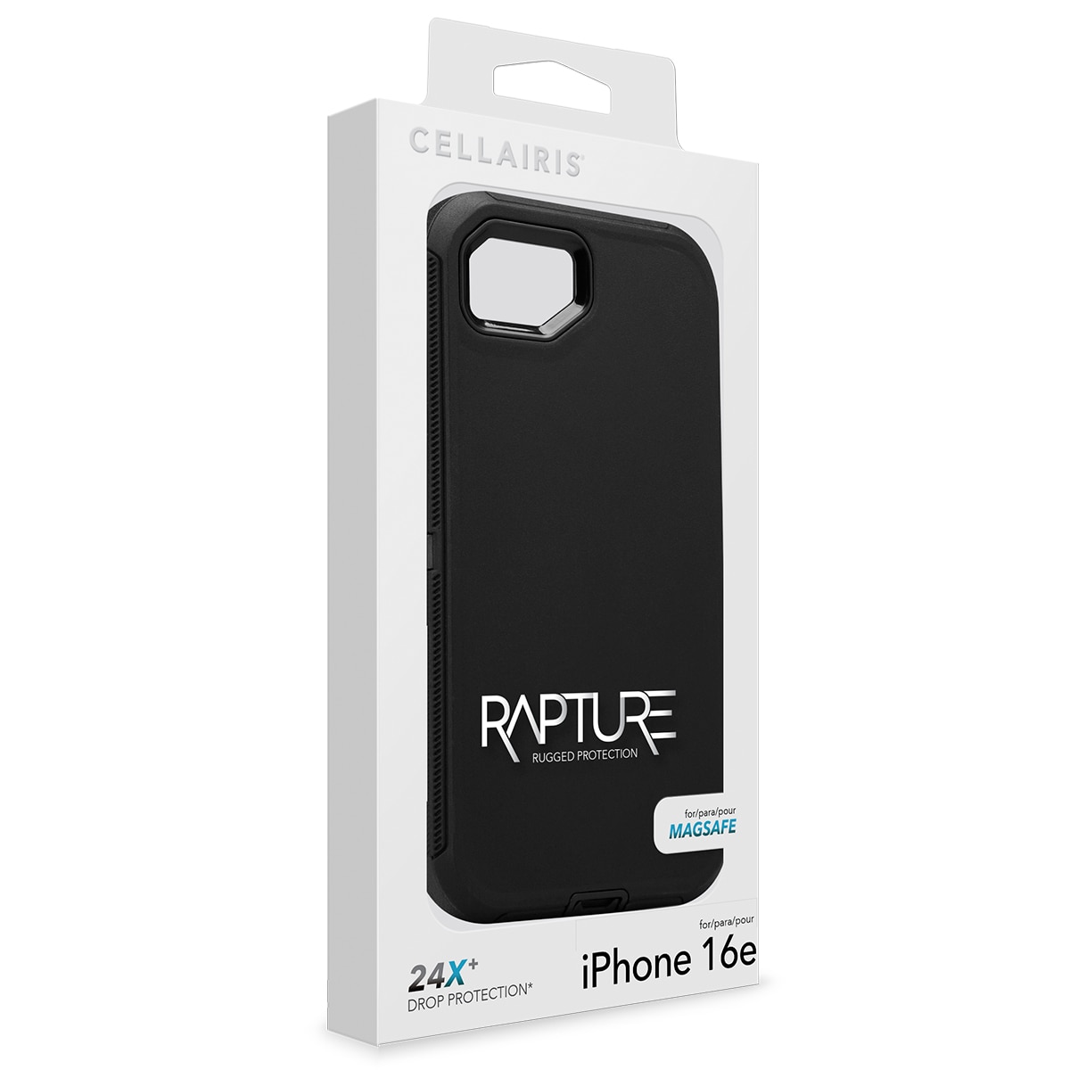 Black Cellairis Rapture Rugged case for the Apple iPhone 16e. — view 5