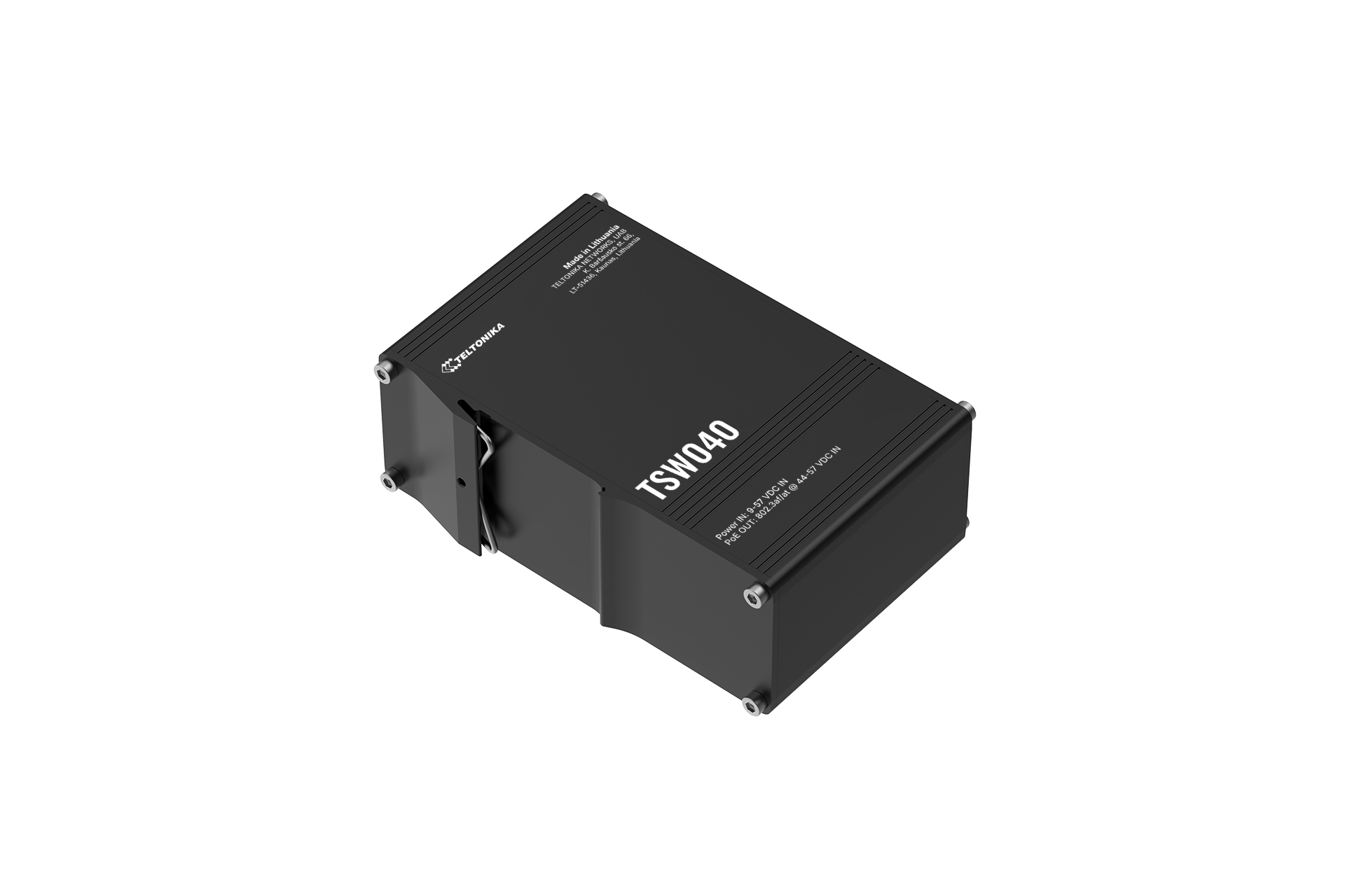 TSW040 POE+ SWITCH 8 10/100 PORTS, 2-PIN POWER INPUT, INTEGRATED DIN RAIL, WIDE — view 5