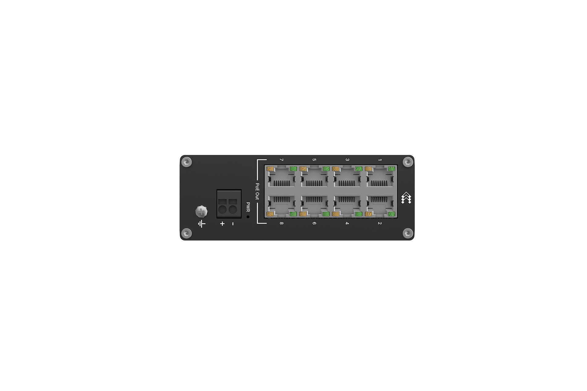 TSW040 POE+ SWITCH 8 10/100 PORTS, 2-PIN POWER INPUT, INTEGRATED DIN RAIL, WIDE — view 3