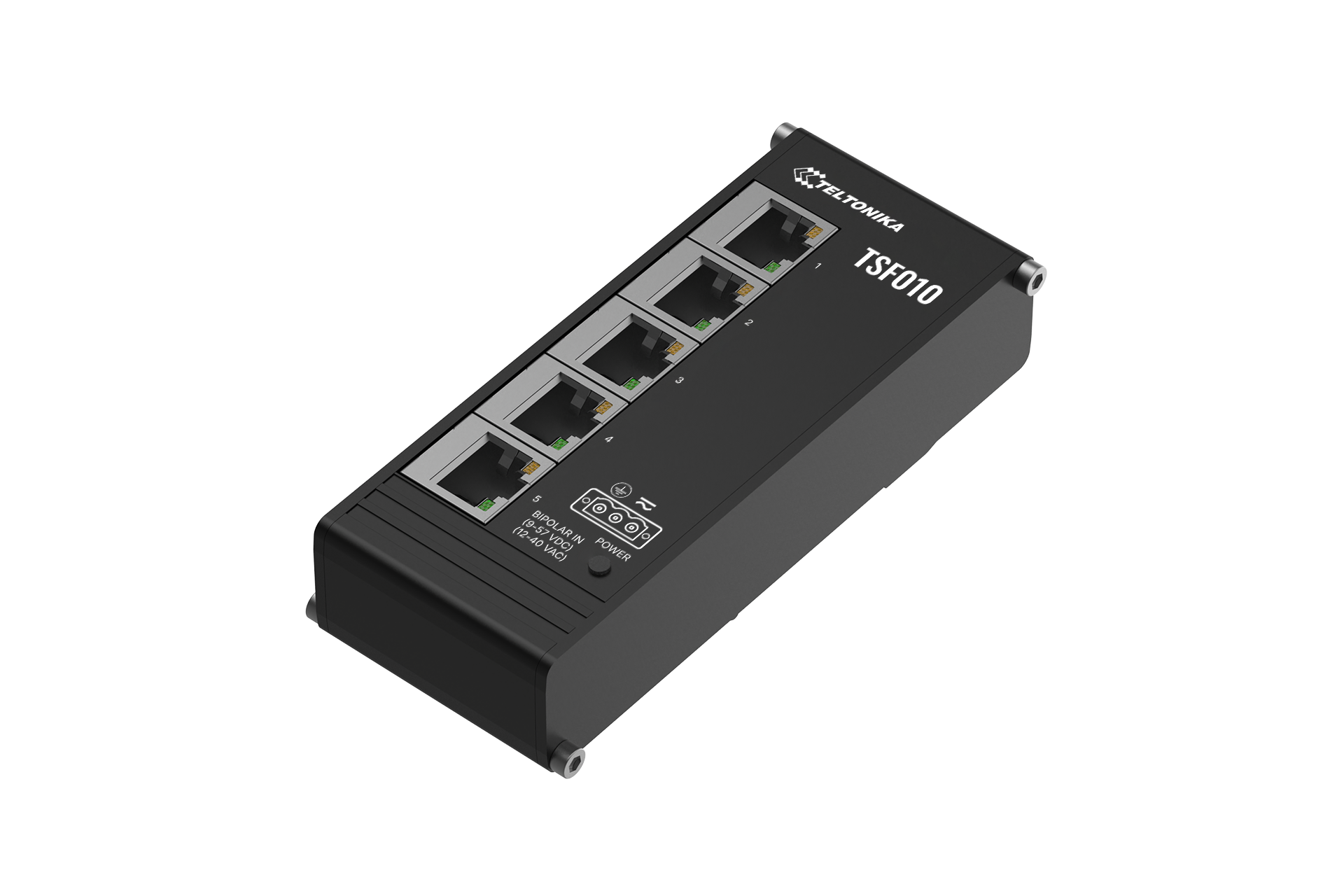 TSF010 FLAT INDUSTRIAL SWITCH 5 X 100 PORTS, 3-PIN POWER INPUT, COMPACT, INTEGRA — view 2